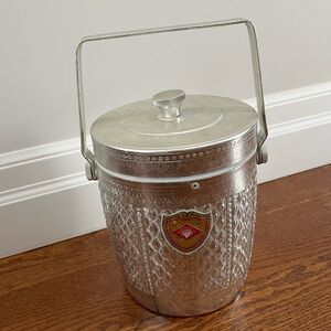 Vintage Diamond Brand Embossed Aluminum Ice Bucket Container In Silver Color​​
